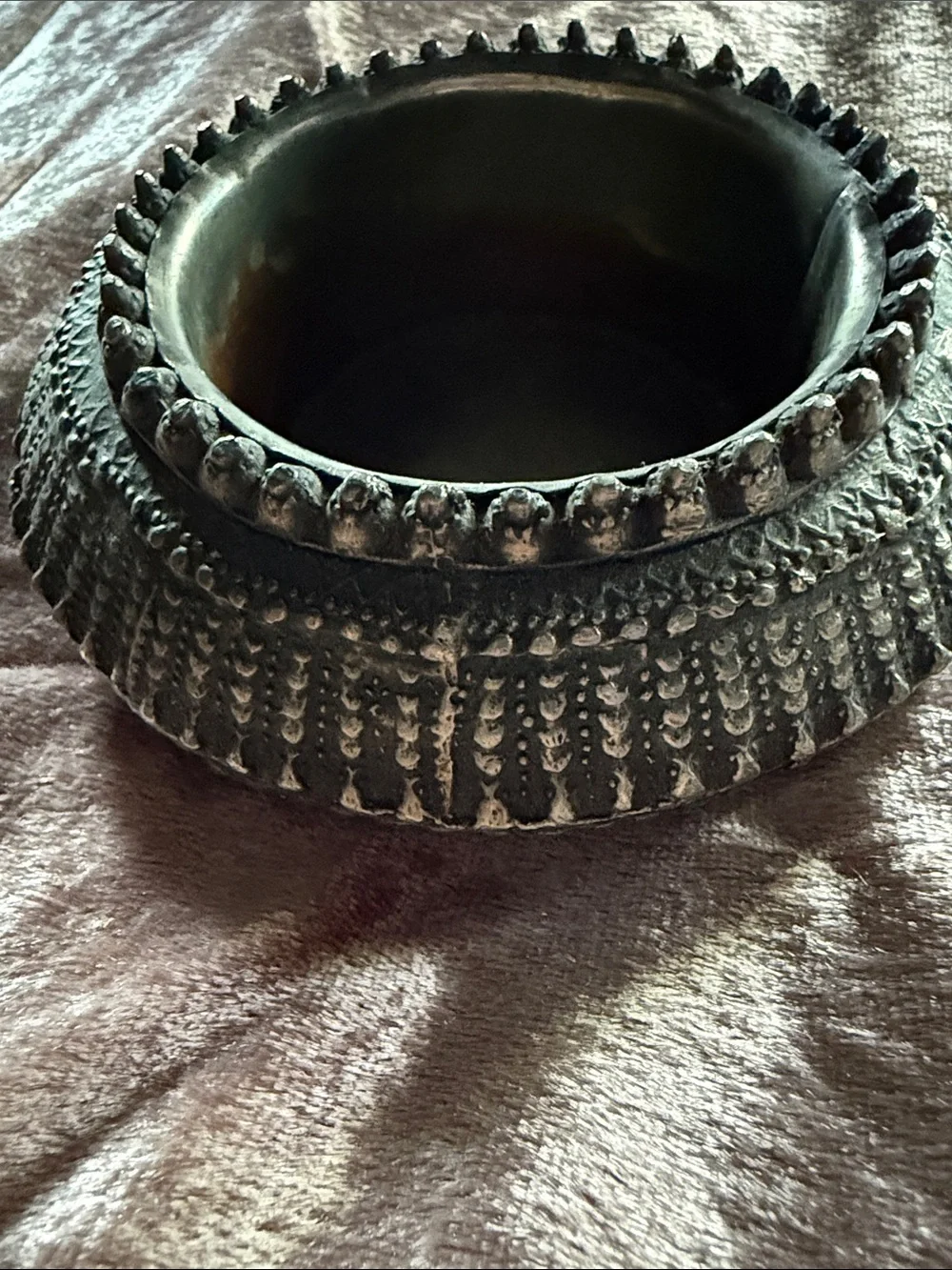 Vintage Bedouin bracelet/anklet made into into a dis/candle holder
